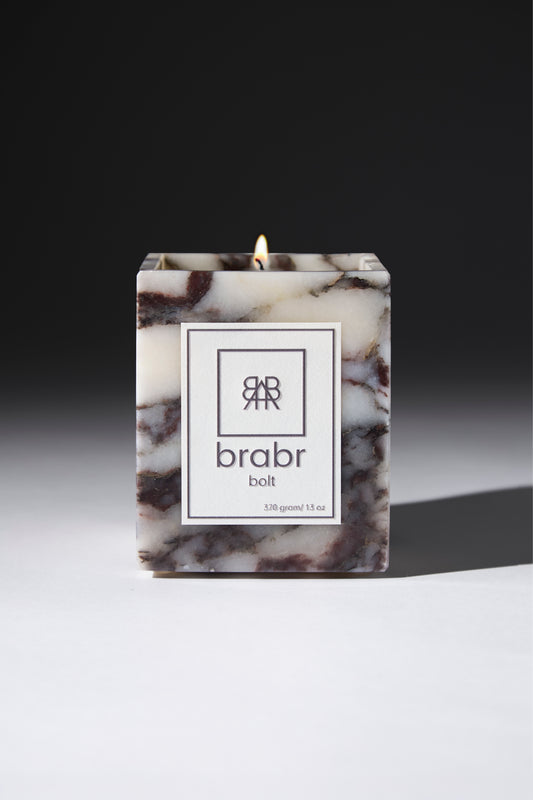 bolt – calacatta viola marble candle